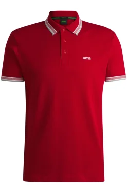 Cotton piqué polo shirt with logo details