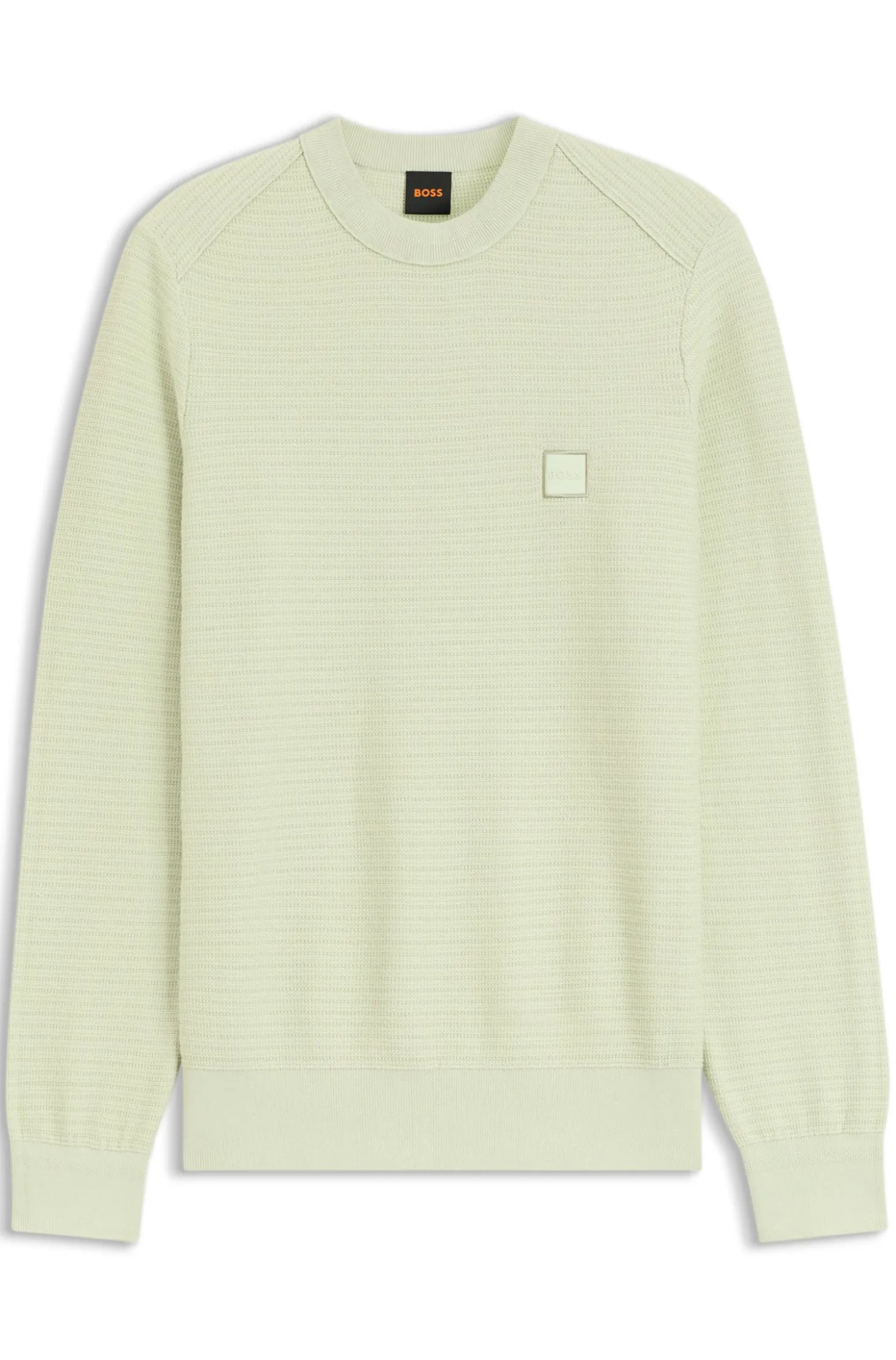 Cotton-piqué sweater with logo patch