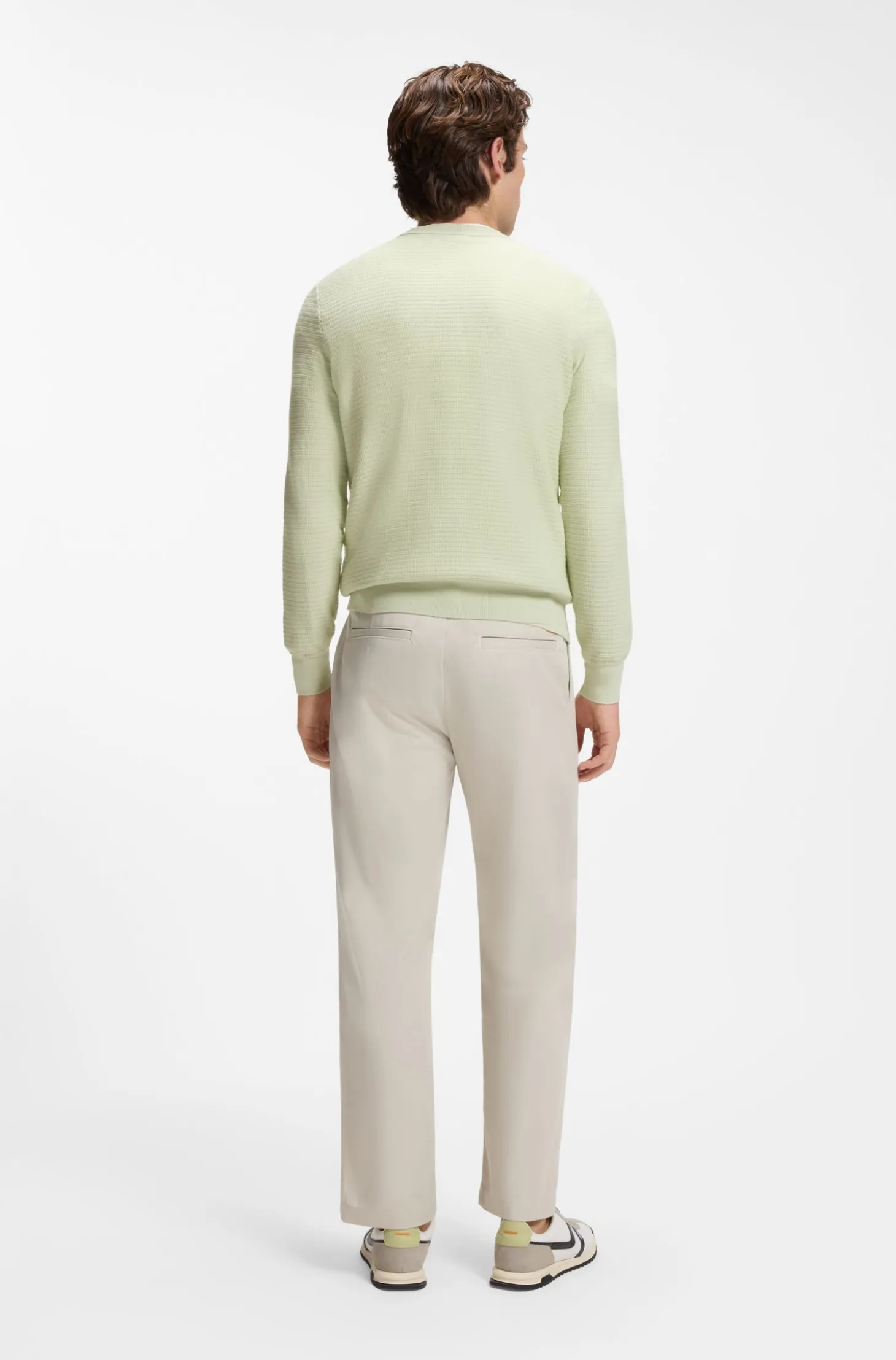 Cotton-piqué sweater with logo patch