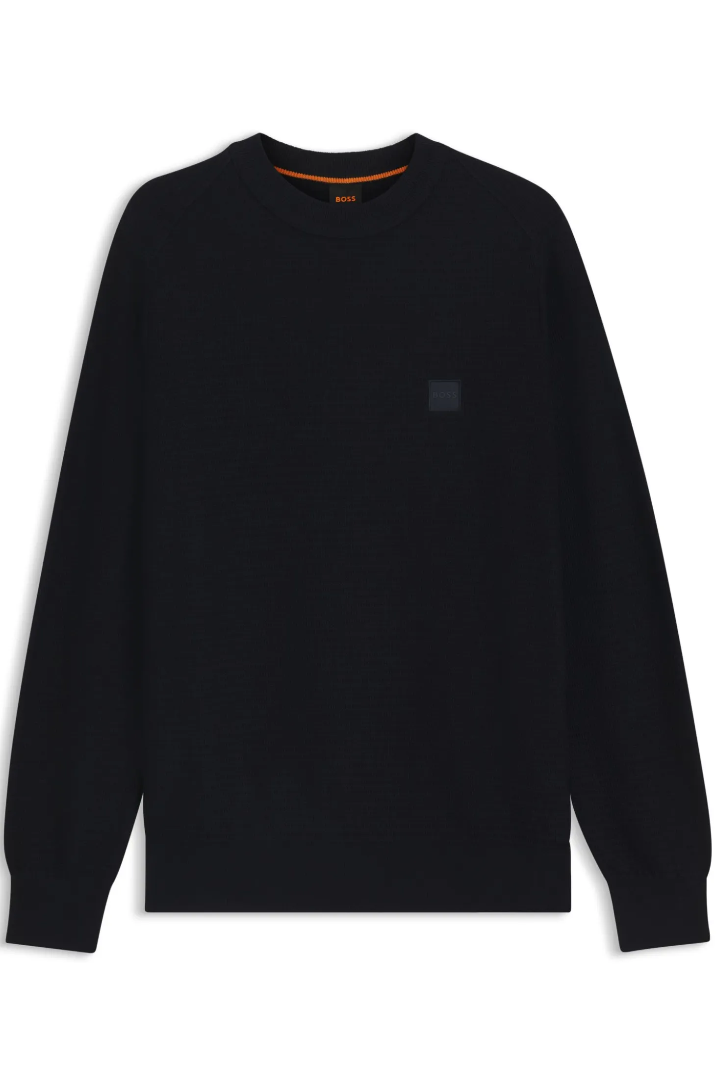 Cotton-piqué sweater with logo patch
