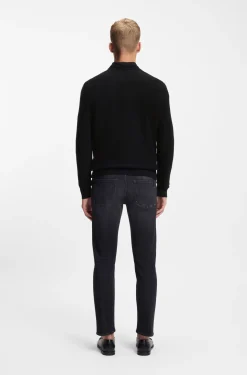 Cotton-piqué sweater with logo patch