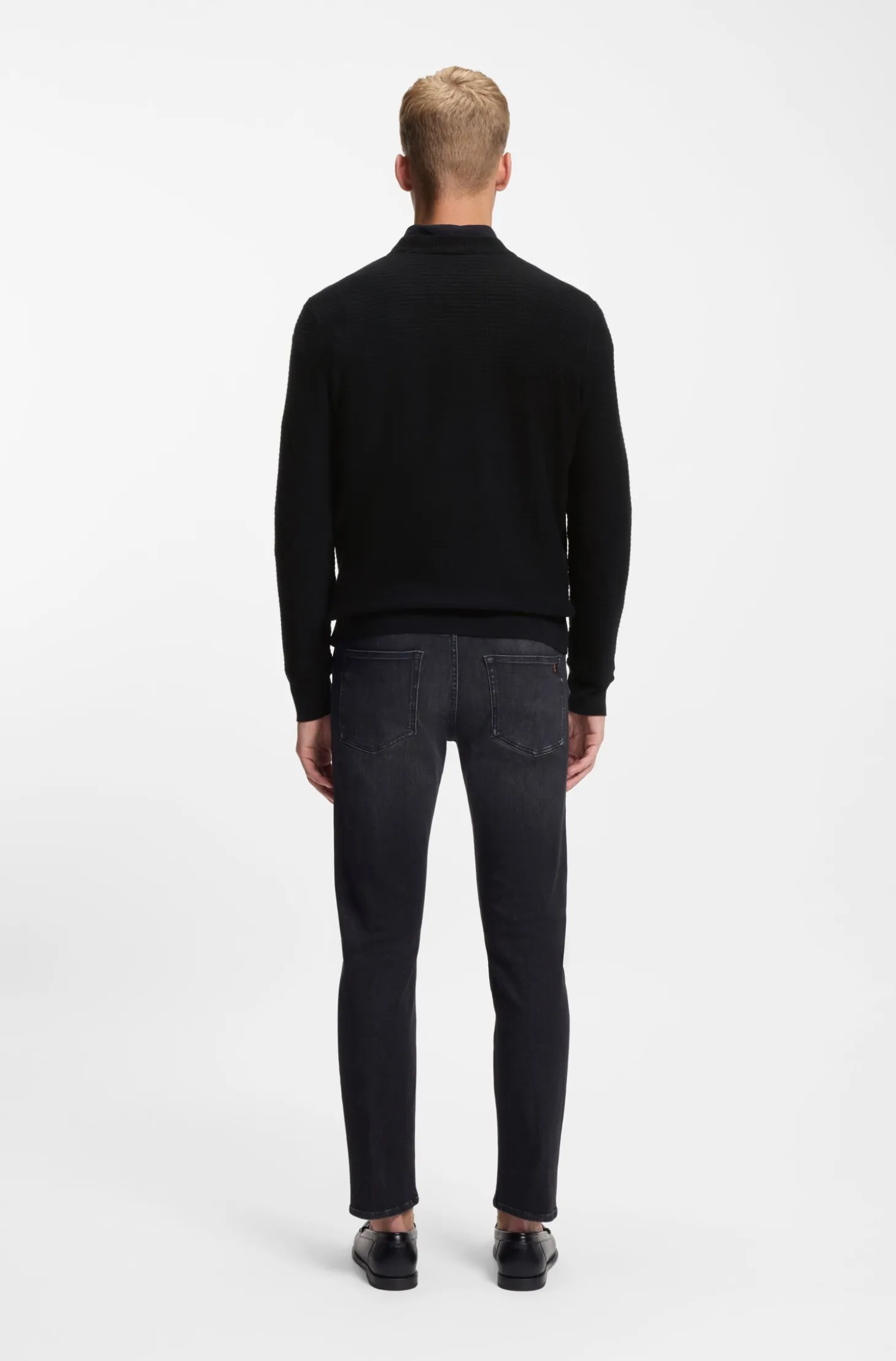 Cotton-piqué sweater with logo patch