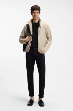 Cotton-piqué T-shirt with striped collar