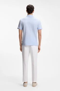 Cotton polo shirt with bubble structure
