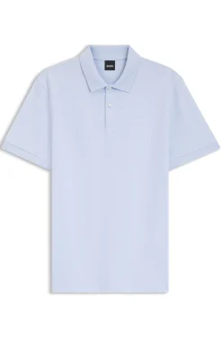 Cotton polo shirt with bubble structure