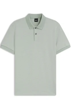 Cotton polo shirt with bubble structure
