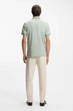 Cotton polo shirt with bubble structure