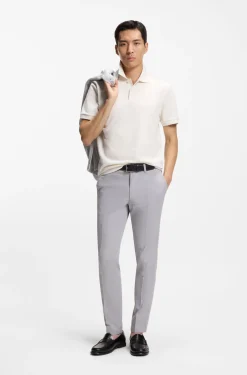 Cotton polo shirt with bubble structure