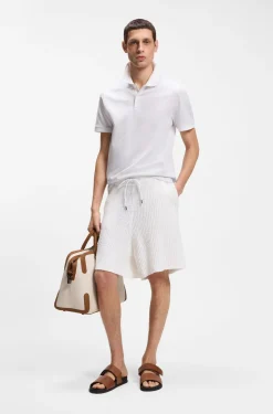 Cotton polo shirt with jacquard pattern