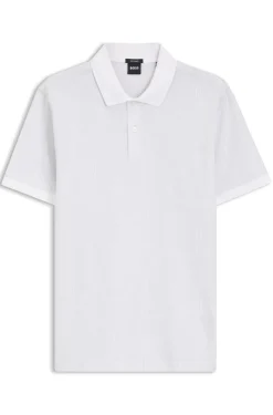 Cotton polo shirt with jacquard pattern