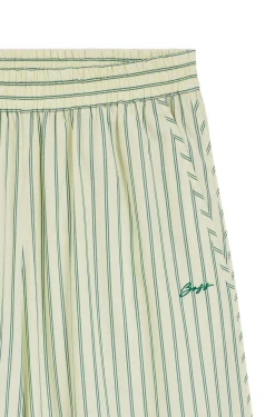 Cotton-poplin trousers with vertical stripe