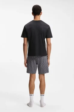 Cotton pyjama set with logo details