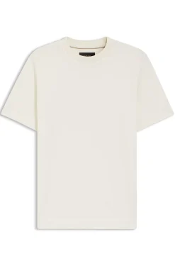 Cotton-silk T-shirt with geometric jacquard