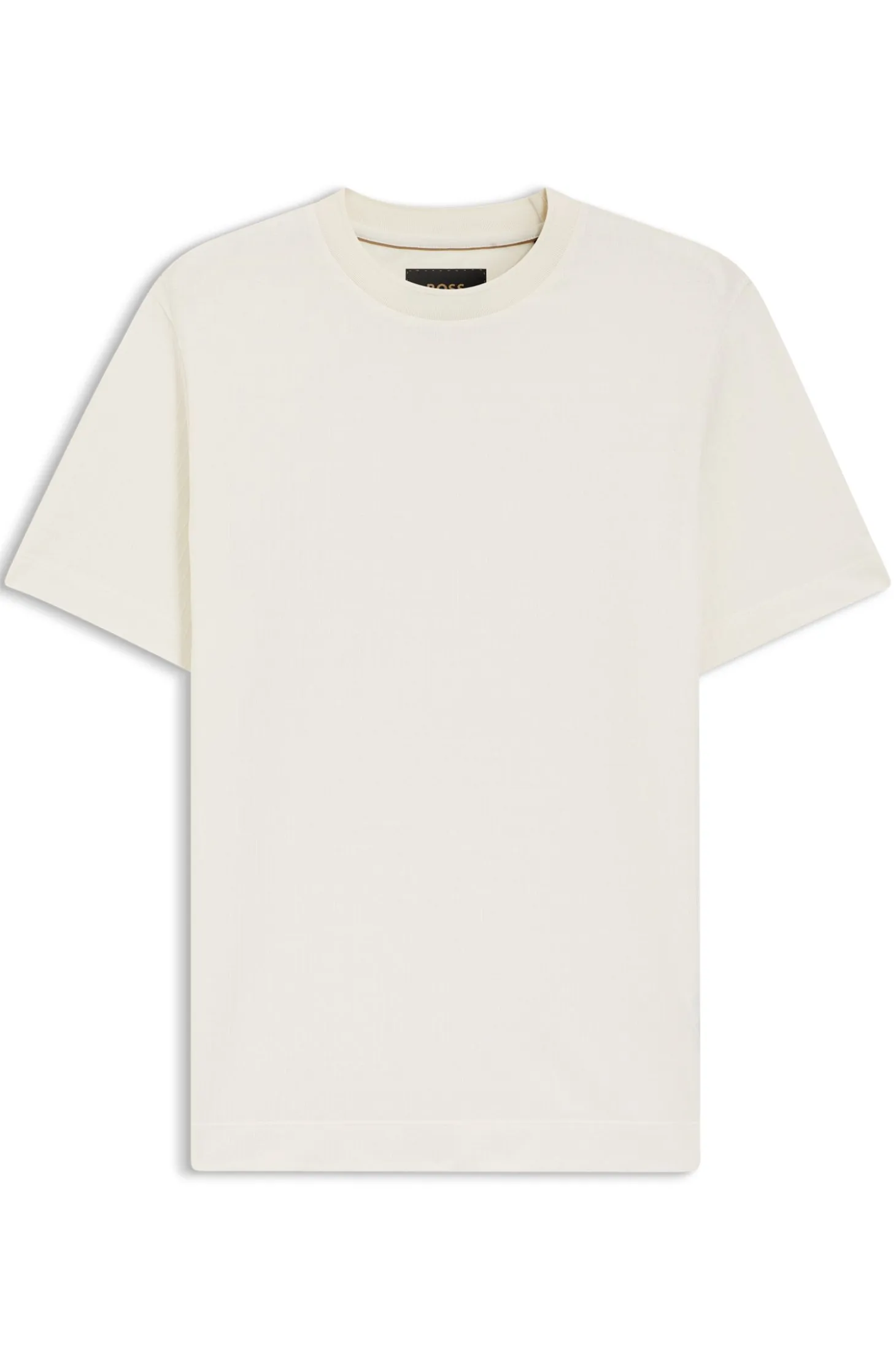 Cotton-silk T-shirt with geometric jacquard