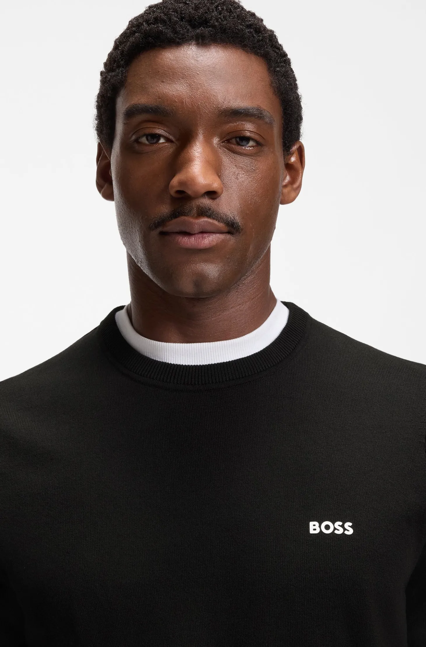 Cotton sweater with contrast logo