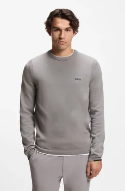 Cotton sweater with contrast logo