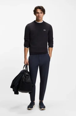 Cotton sweater with contrast logo