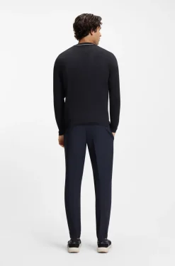 Cotton sweater with contrast logo