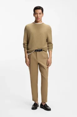 Cotton sweater with knitted structure