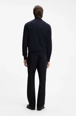 Cotton sweater with polo collar