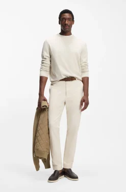 Cotton sweater with tonal logo embroidery