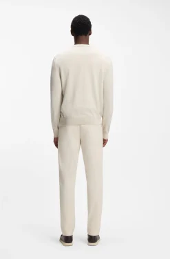 Cotton sweater with tonal logo embroidery