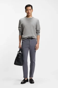 Cotton sweater with tonal logo embroidery