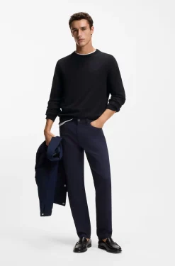 Cotton sweater with tonal logo embroidery