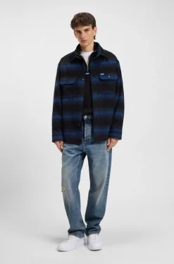 Cotton sweatshirt with zip neck and logo