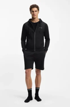 Cotton-terry hoodie with contrast zip