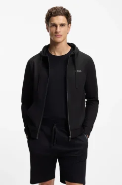 Cotton-terry hoodie with contrast zip