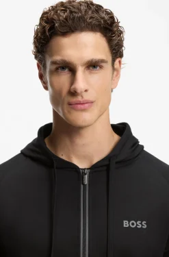 Cotton-terry hoodie with contrast zip
