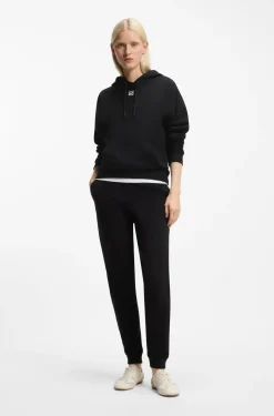 Cotton-terry hoodie with embroidered stacked logo
