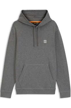 Cotton-terry hoodie with logo patch
