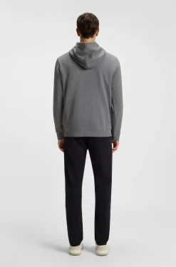 Cotton-terry hoodie with logo patch