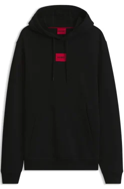 Cotton-terry hoodie with logo label