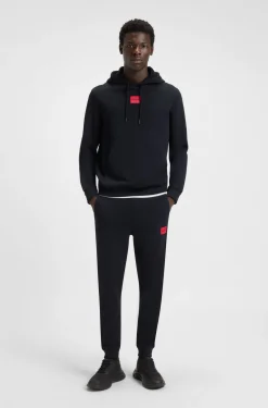 Cotton-terry hoodie with logo label