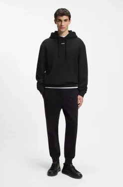 Cotton-terry hoodie with logo print