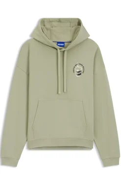 Cotton-terry hoodie with logo graphic