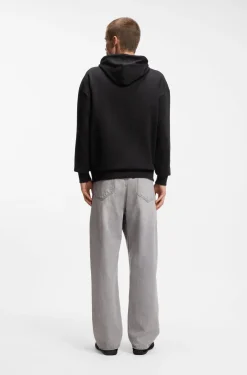 Cotton-terry hoodie with logo badge