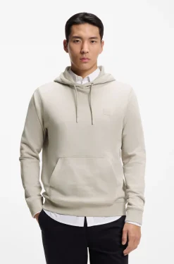 Cotton-terry hoodie with logo patch