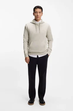 Cotton-terry hoodie with logo patch
