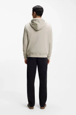 Cotton-terry hoodie with logo patch