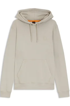 Cotton-terry hoodie with logo patch