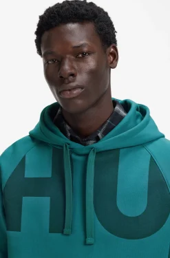 Cotton-terry hoodie with logo print