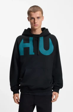 Cotton-terry hoodie with logo print