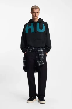 Cotton-terry hoodie with logo print