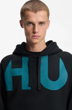 Cotton-terry hoodie with logo print