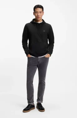 Cotton-terry hoodie with logo patch