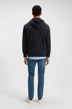 Cotton-terry hoodie with logo patch